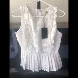 White cropped lace top